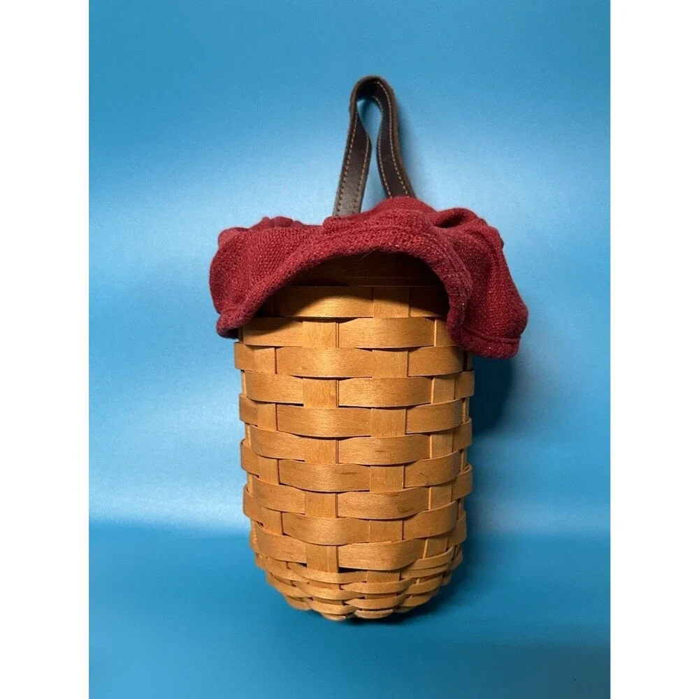Longaberger 2001 Small Gatehouse Basket With Paprika Fabric Liner
